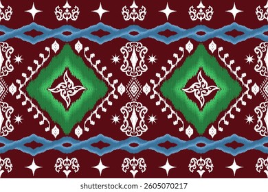Geometric ethnic traditional art pattern.ikat embroidery style.Design for background,wallpaper,clothing,wrapping,fabric,element.