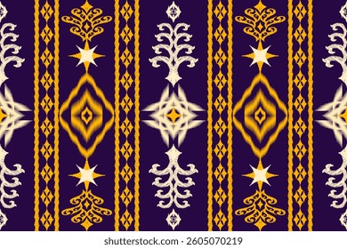 Geometric ethnic traditional art pattern.ikat embroidery style.Design for background,wallpaper,clothing,wrapping,fabric,element.
