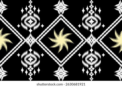 Geometric ethnic traditional art pattern.ikat embroidery style.Design for background,wallpaper,clothing,wrapping,fabric,element.