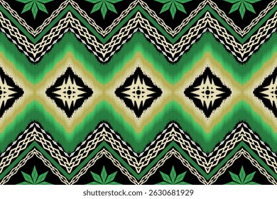 Geometric ethnic traditional art pattern.ikat embroidery style.Design for background,wallpaper,clothing,wrapping,fabric,element.