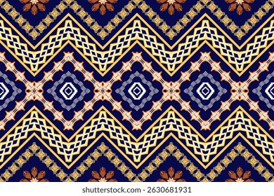 Geometric ethnic traditional art pattern.ikat embroidery style.Design for background,wallpaper,clothing,wrapping,fabric,element.