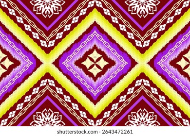 Geometric ethnic traditional art pattern.ikat embroidery style.Design for background,wallpaper,clothing,wrapping,fabric,element.