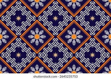Geometric ethnic traditional art pattern.ikat embroidery style.Design for background,wallpaper,clothing,wrapping,fabric,element.