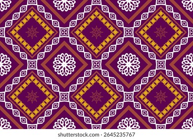 Geometric ethnic traditional art pattern.ikat embroidery style.Design for background,wallpaper,clothing,wrapping,fabric,element.