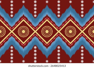 Geometric ethnic traditional art pattern.ikat embroidery style.Design for background,wallpaper,clothing,wrapping,fabric,element.