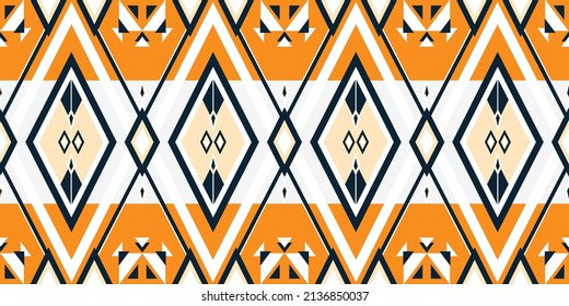 Patrón de boho geométrico étnico tradicional con flores en colores brillantes. Diseño de alfombras, papel pintado, ropa, envoltura, batik, tela, ilustración vectorial estilo bordado en temas étnicos.