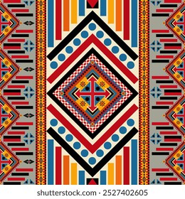 Geometric Ethnic traditional seamless, Aztec, Tribal, Native American Indian, Pattern design for carpet, wrap, decorative illustion, Vector