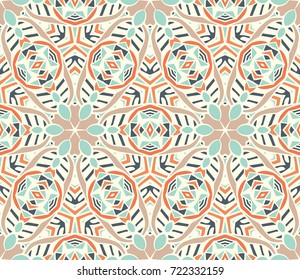 Geometric ethnic tribal pattern. Aztec boho style ornament. Surface fill