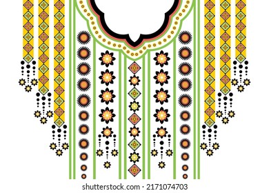 Geometric ethnic tribal pattern traditional .Floral necklace embroidery vector design for fashion background,wallpaper,clothing 
