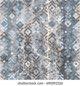 Geometric ethnic tribal retro pattern, vintage national background, vector illustration.