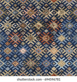 Geometric ethnic tribal retro pattern, vintage national background, vector illustration.