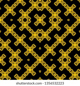 Geometric ethnic tribal seamless pattern mesh vintage background for fashion textile print, indian, chinese, korean, arabian, and turkish design.