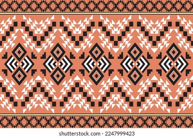 Geometric ethnic tribal vintage seamless pattern. Applied traditional design for background, carpet, wallpaper, clothing, wrapping, Batik, fabric, fashion design. Vector illustration embroidery style.