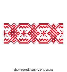 Geometric ethnic ukrainian pattern traditional background seamless Pixelated ornament