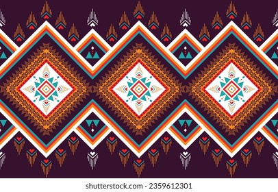 Geometrisches ethnisches Vintage-Muster in Stämmen. Indische Motive. afrikanischer Stickereistil. Design für Tapete, Stoffe, Kleidung, Schal, Teppich, Kissen, Teppich, Decken, Vorhang, Bedeckung, Textilien.