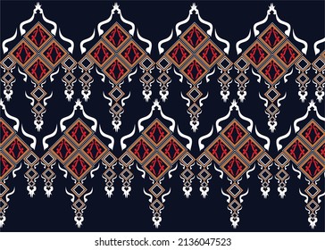 geometric ethnic vintage texture vector art design. textile fashion pattern line  ikat seamless pattern and batik fabric texture asian background wallpaper geometry indian. Ethnic abstract ikat art .