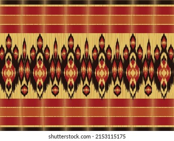 diseño de arte vectorial de textura vintage geométrica étnica. línea de patrón de moda textil ikat patrón sin fisuras y textura textura de tela batik asiática fondo de fondo de papel de pared hindú geometría. Arte de ikat abstracto étnico.