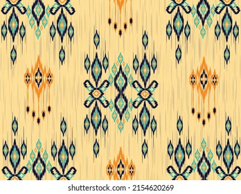 Geometric Ethnic Vintage Texture Vector Art Design. Textile Fashion Pattern Line  Ikat Seamless Pattern And Batik Fabric Texture Asian Background Wallpaper Geometry Indian. Ethnic Abstract Ikat Art .