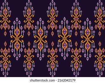 geometric ethnic vintage texture vector art design. textile fashion pattern line  ikat seamless pattern and batik fabric texture asian background wallpaper geometry indian. Ethnic abstract ikat art .
