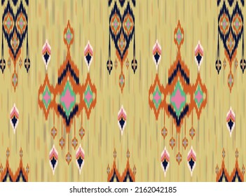 diseño de arte vectorial de textura vintage geométrica étnica. línea de patrón de moda textil ikat patrón sin fisuras y textura textura de tela batik asiática fondo de fondo de papel de pared hindú geometría. Arte de ikat abstracto étnico.