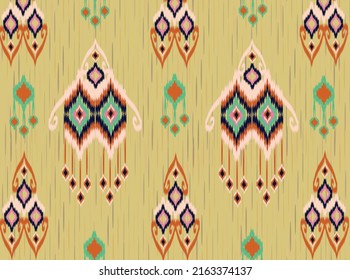 diseño de arte vectorial de textura vintage geométrica étnica. línea de patrón de moda textil ikat patrón sin fisuras y textura textura de tela batik asiática fondo de fondo de papel de pared hindú geometría. Arte de ikat abstracto étnico.