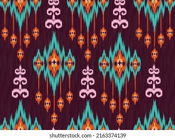 geometric ethnic vintage texture vector art design. textile fashion pattern line  ikat seamless pattern and batik fabric texture asian background wallpaper geometry indian. Ethnic abstract ikat art .