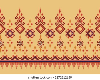 diseño de arte vectorial de textura vintage geométrica étnica. línea de patrón de moda textil ikat patrón sin fisuras y textura textura de tela batik asiática fondo de fondo de papel de pared hindú geometría. Arte de ikat abstracto étnico.