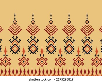 geometric ethnic vintage texture vector art design. textile fashion pattern line  ikat seamless pattern and batik fabric texture asian background wallpaper geometry indian. Ethnic abstract ikat art .