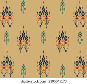 geometric ethnic vintage texture vector art design. textile fashion pattern line  ikat seamless pattern and batik fabric texture asian background wallpaper geometry indian. Ethnic abstract ikat art .
