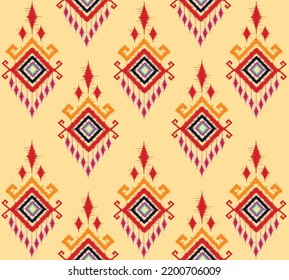 geometric ethnic vintage texture vector art design. textile fashion pattern line  ikat seamless pattern and batik fabric texture asian background wallpaper geometry indian. Ethnic abstract ikat art .
