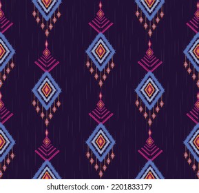 diseño de arte vectorial de textura vintage geométrica étnica. línea de patrón de moda textil ikat patrón sin fisuras y textura textura de tela batik asiática fondo de fondo de papel de pared hindú geometría. Arte de ikat abstracto étnico.
