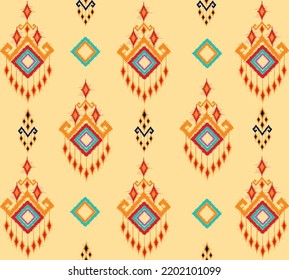 geometric ethnic vintage texture vector art design. textile fashion pattern line  ikat seamless pattern and batik fabric texture asian background wallpaper geometry indian. Ethnic abstract ikat art .
