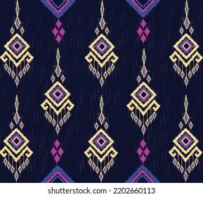 geometric ethnic vintage texture vector art design. textile fashion pattern line  ikat seamless pattern and batik fabric texture asian background wallpaper geometry indian. Ethnic abstract ikat art .