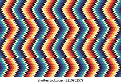 Geometric ethnic vintage texture vector art design textile fashion pattern line ikat seamless