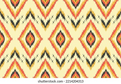 Geometric ethnic vintage texture vector art design textile fashion pattern line ikat seamless