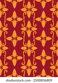 Diseño de Arte vectorial de textura vintage étnico geométrico Línea de patrón de moda textil Patrón ikat sin costuras y textura de tela batik Fondo asiático Geometría de Fondo de pantalla India. Arte ikat abstracto étnico
