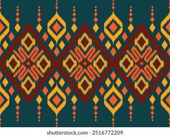 Diseño de Arte vectorial de textura vintage étnico geométrico Línea de patrón de moda textil Patrón ikat sin costuras y textura de tela batik Fondo asiático Geometría de Fondo de pantalla India. Arte ikat abstracto étnico .