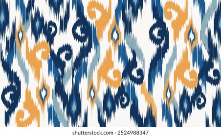 Diseño de Arte vectorial de textura vintage étnico geométrico Línea de patrón de moda textil Patrón ikat sin costuras y textura de tela batik Fondo asiático Geometría de Fondo de pantalla India. Arte ikat abstracto étnico .