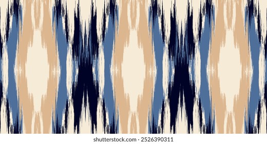 geometrische ethnische Vintage-Textur, Vektorgrafik-Design. Textil-Mode-Muster Linie ikat nahtloses Muster und Batik-Stoff Textur asiatischen Hintergrund