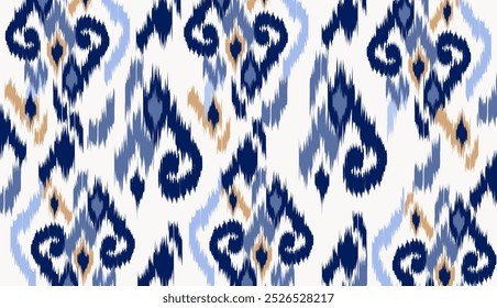 Diseño de Arte vectorial de textura vintage étnico geométrico Línea de patrón de moda textil Patrón ikat sin costuras y textura de tela batik Fondo asiático Geometría de Fondo de pantalla India. Arte ikat abstracto étnico .