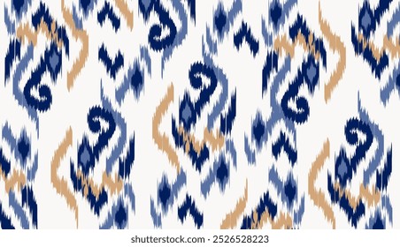 Diseño de Arte vectorial de textura vintage étnico geométrico Línea de patrón de moda textil Patrón ikat sin costuras y textura de tela batik Fondo asiático Geometría de Fondo de pantalla India. Arte ikat abstracto étnico .