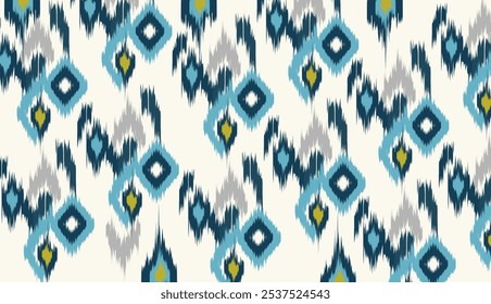 Diseño de Arte vectorial de textura vintage étnico geométrico Línea de patrón de moda textil Patrón ikat sin costuras y textura de tela batik Fondo asiático Geometría de Fondo de pantalla India. Arte ikat abstracto étnico .