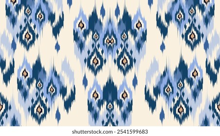 Diseño de Arte vectorial de textura vintage étnico geométrico Línea de patrón de moda textil Patrón ikat sin costuras y textura de tela batik Fondo asiático Geometría de Fondo de pantalla India. Arte ikat abstracto étnico .