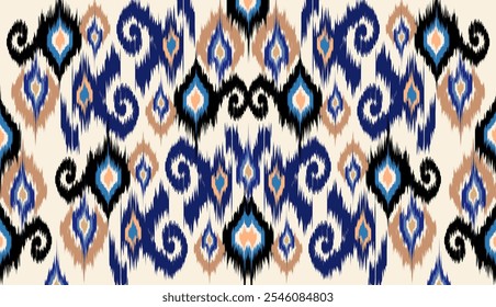 geométrica étnica vintage textura vetor arte design. linha de padrão de moda têxtil ikat padrão sem costura e textura tecido batik asian fundo papel de parede geometria indiano. Étnica abstrata ikat art .