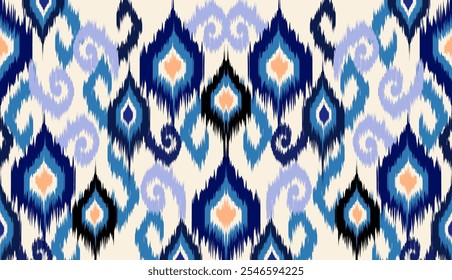 geometric ethnic vintage texture vector art design. textile fashion pattern line ikat seamless pattern and batik fabric texture asian background wallpaper geometry indian. Ethnic abstract ikat art .