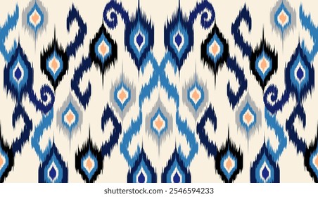 Diseño de Arte vectorial de textura vintage étnico geométrico Línea de patrón de moda textil Patrón ikat sin costuras y textura de tela batik Fondo asiático Geometría de Fondo de pantalla India. Arte ikat abstracto étnico .