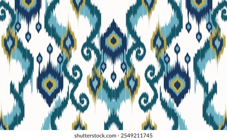 Geometrische Etnische Vintage Textuur Vector Art Design. Textiel Fashion Pattern Line Ikat Naadloze Patroon en Batik Fabric Texture Aziatische achtergrond Behang Geometrie Indiaas. Etnische abstracte ikat kunst.