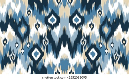Diseño de Arte vectorial de textura vintage étnico geométrico Línea de patrón de moda textil Patrón ikat sin costuras y textura de tela batik Fondo asiático Geometría de Fondo de pantalla India. Arte ikat abstracto étnico .