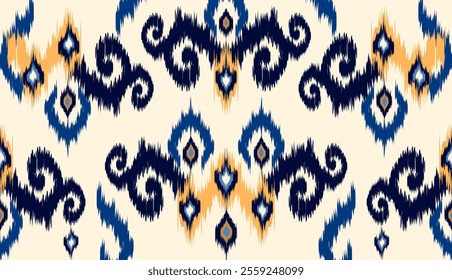 geometric ethnic vintage texture vector art design. textile fashion pattern line ikat seamless pattern and batik fabric texture asian background wallpaper geometry indian. Ethnic abstract ikat art .