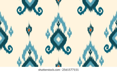 geometric ethnic vintage texture vector art design. textile fashion pattern line ikat seamless pattern and batik fabric texture asian background wallpaper geometry indian. Ethnic abstract ikat art .
